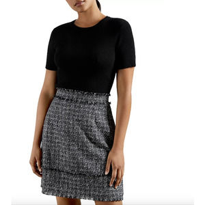 NWT! Ted Baker London Charrad Metallic Bouclé Dress size 12/14